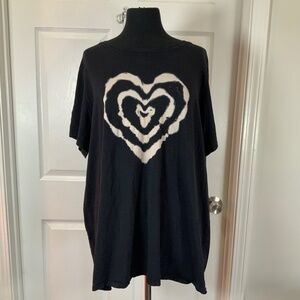 Torrid Black Heart Graphic Short Sleeve Cotton Tee Size 3
